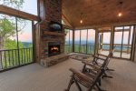 Sun room with fireplace on main level